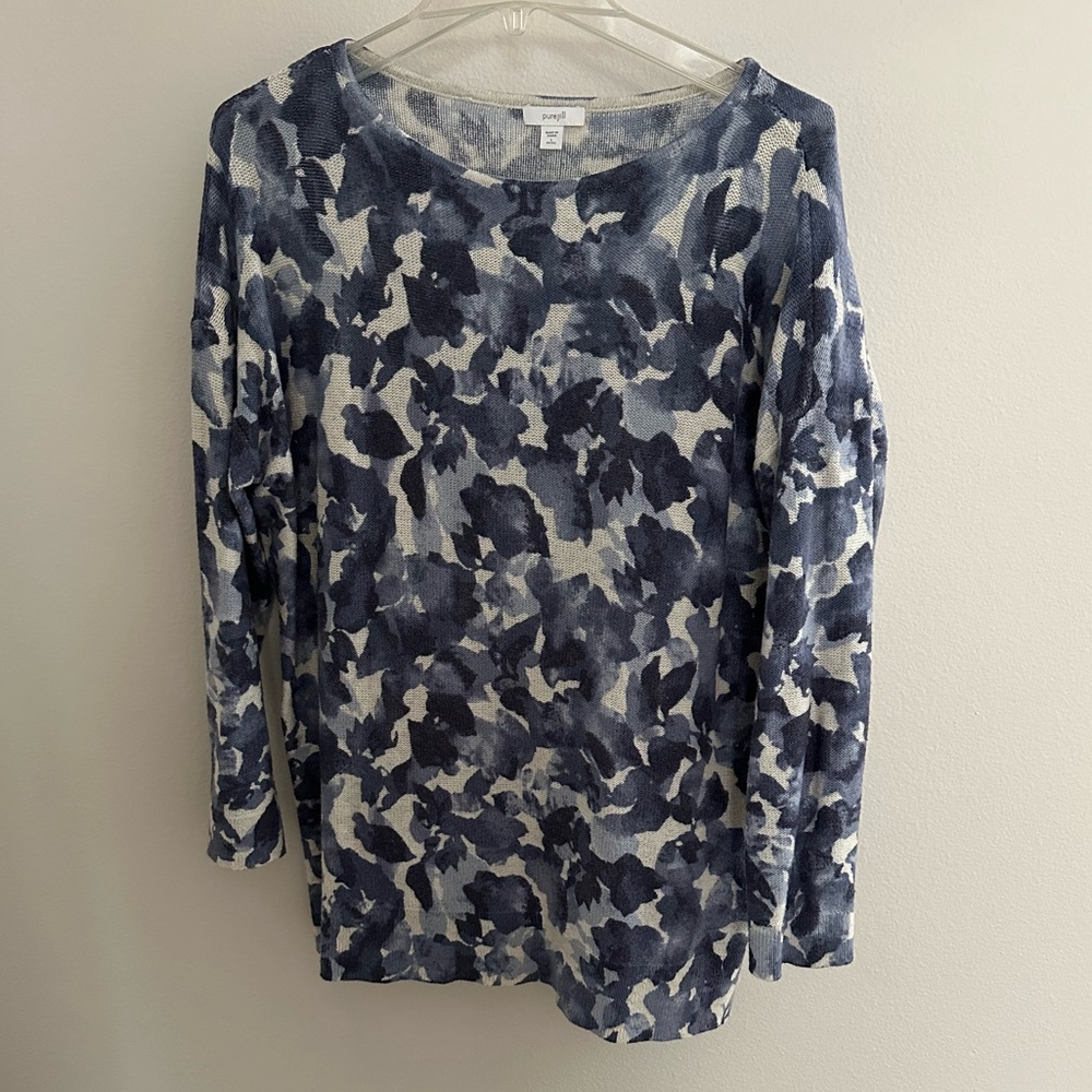 J Jill LP oversized sweater tunic, drop shoulder, lg sleeve,  good cond